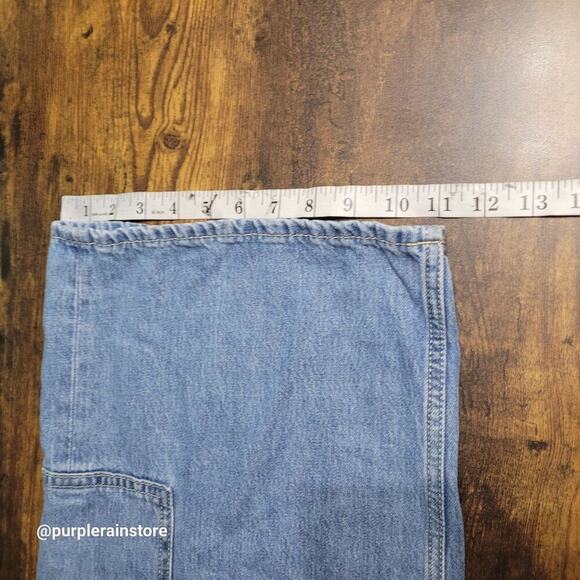 Old Navy Jeans Size 12 Baggy Wide Leg Cargo Mid Rise Medium Wash Denim Hipster - Picture 9 of 10
